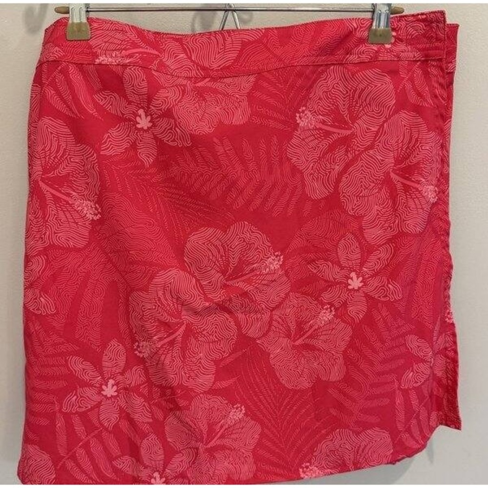 Rip Skirt Hawaii Pink Line Hibiscus Foral Wrap Skirt Adjustable Size XL